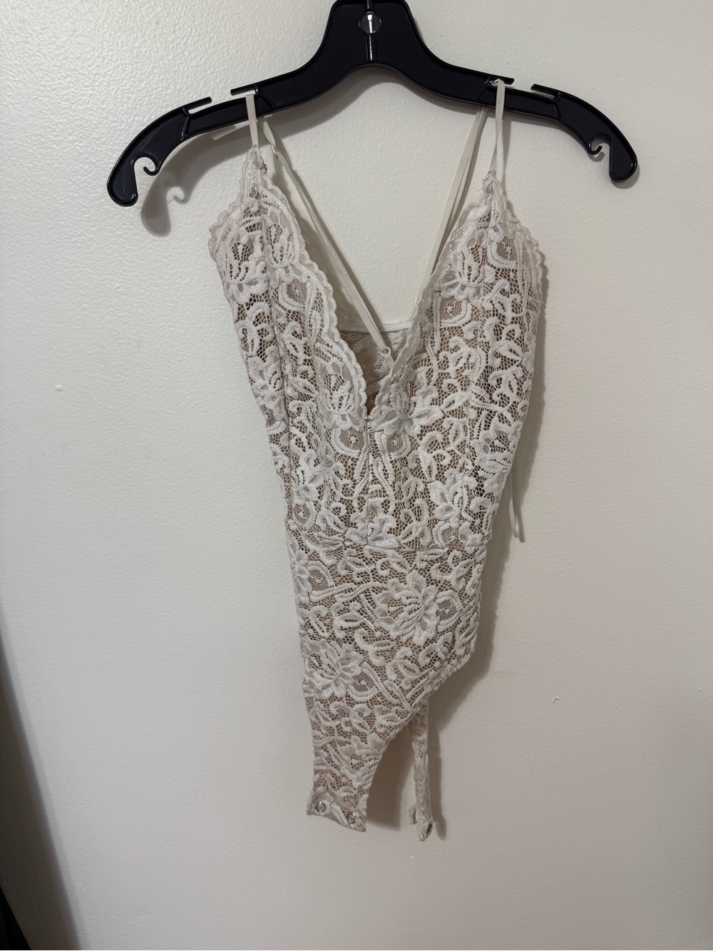 Windsor Cream Lace Bodysuit with Spaghetti Straps